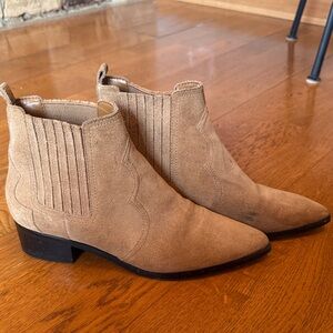 Marc Fisher Suede Western Ankle Boots